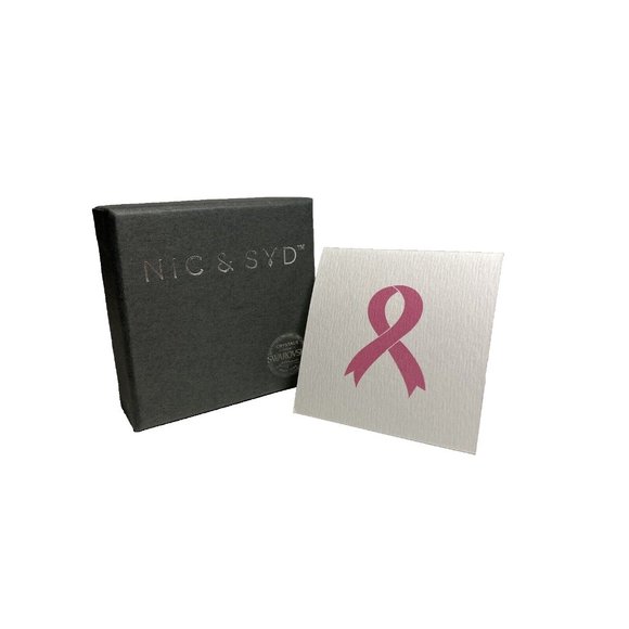 Nic & Syd Swarovski Crystal Breast Cancer Awareness Necklace Gift Brand New - Picture 2 of 4